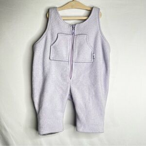 Vtg London Fog Baby Fleece Snowsuit Romper Overalls Lavender Sz 6-9 Months Retro
